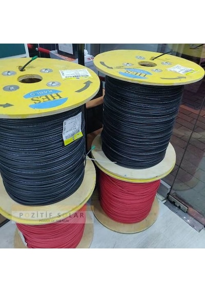 6mm Solar Kablo 5metre Kırmızı 5 M Siyah Toplam 10 M