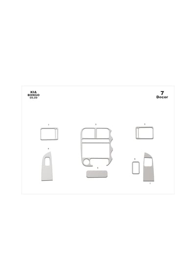 Kia Bongo Torpido Kaplama 2009- 7 Parça Alüminyum