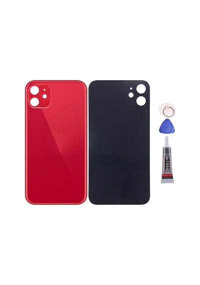 Apple Uyumlu iPhone 11 Kırmızı Arka Kapak Batarya Kapağı Pil Kapağı Yapışkan Ve Sökme Aparatıyla Beraber Full Set Kırmızı