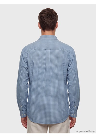 Lcw Vision Mavi Regular Fit Ekose Erkek Gömlek