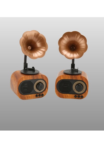 Taşınabilir Mini Retro Radyo Bluetooth Hoparlör Usb Sd Aux Destekli Tech