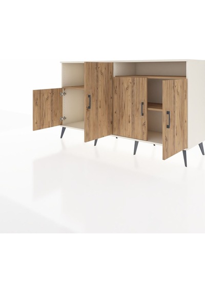 Kronos Konsol 5 Raflı 4 Kapaklı 176x59x99 Aytaşı-çam Aytaşı-çam