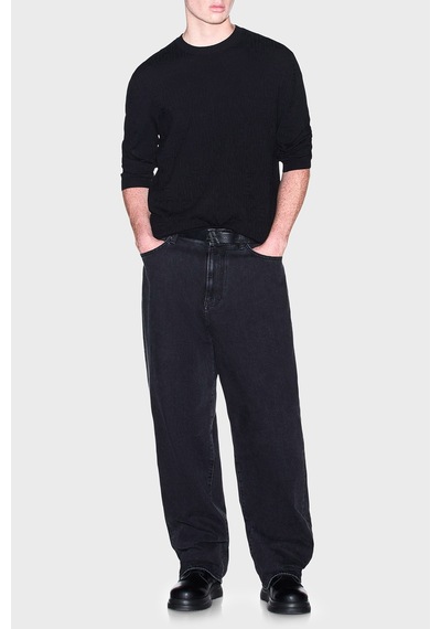 Armani Exchange Pamuklu Logolu Bisiklet Yaka Kazak Erkek Kazak Xm002986 Af10454 Uc001 Siyah