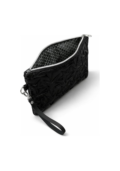 Adelina Bags Yıldız Nakış İşlemeli Portföy El Çantası Bilek Askılı Saten Astarlı Clutch Çanta Siyah