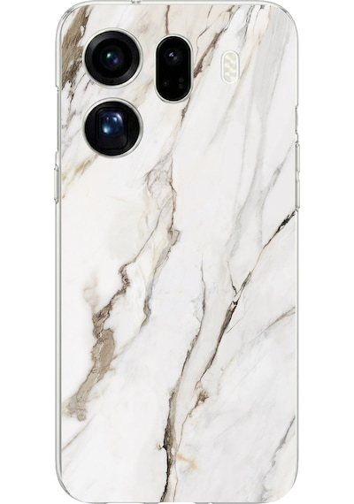 Oppo Find X9 Pro Uyumlu Beyaz Mermer Baskılı Silikon Kılıf Renkli