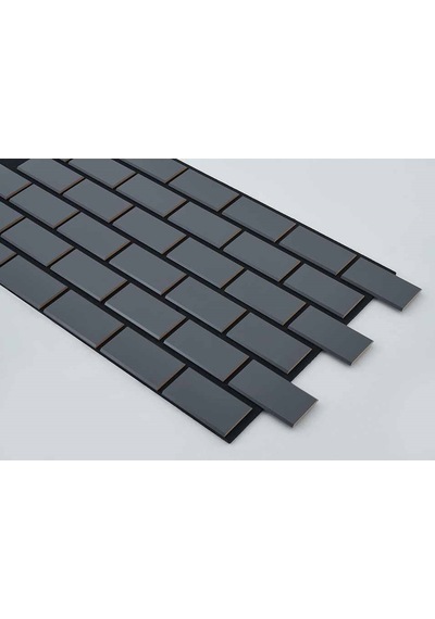 Winflex Eko Tuğla Akustik Ahşap Panel Antrasit Gri