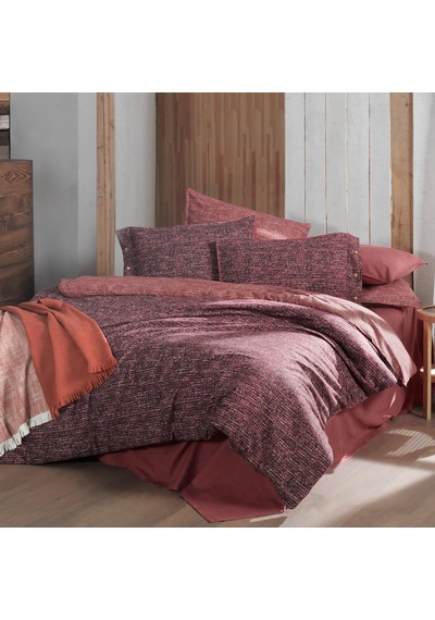 Glamis King Size Battal Boy %100 Pamuk Flanel Pazen Nevresim Takımı Bordo Bordo