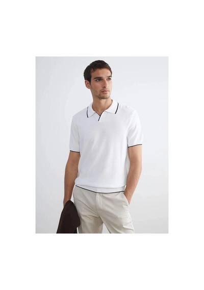 LC Waikiki Southblue Ekru Polo Yaka Kısa Kollu Erkek Triko Kazak Ecru