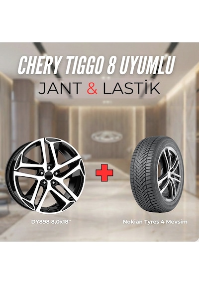 Chery Tiggo8 Uyumlu Nokian235/55r18 Dört Mevsim Lastiği 4 Adet Yılı:2025 + Dy898 Bd 18"jant 4 Adet