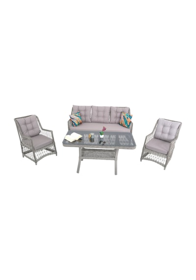 Lavida Bahçe Oturma Takımı Rattan Bahçe Balkon Takımı 3+1+1 Ve Sehpa