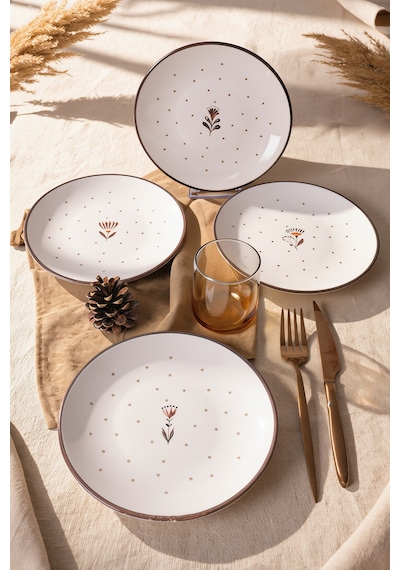 Keramika Sunset Flowers Pasta Tabağı 20 Cm 4 Adet 23964-65-66-67 Çok Renkli