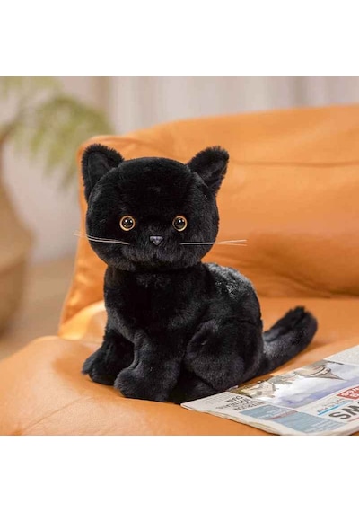 Kedi Peluş Oyuncak Çocuklar İçin Hediye 26 Cm Siyah