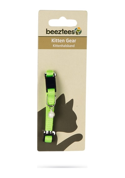 Hnrlıshp Beeztees Yavru Kedi Boyun Tasması, Zilli, Parlak Yeşil, 15-22cm