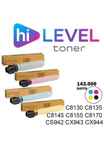 Ht-c8145-set Hilevel Toner,xerox Versalink C8145 143k Sayfa 4 Renk Cmyk Muadil Toner