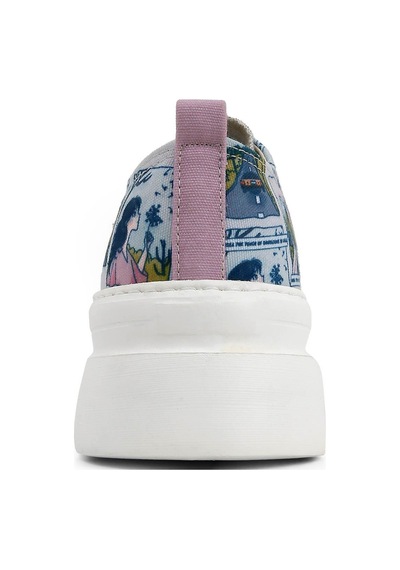 Kadın Vegan Mavi Kalın Taban Sneakers - Already Lost Tasarım Çok Renkli