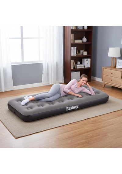 Tr Single Tek Kişilik Şişme Yatak + El Pompası 185x76x22cm 671gy Bw150 Genel