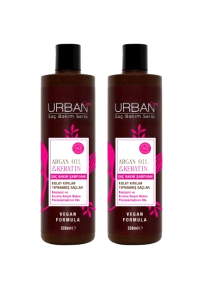 Urban Care Argan Oil & Keratin Kolay Kırılan Yıpranmış Saçlar Saç Bakım Şampuanı 2 x 330 ML