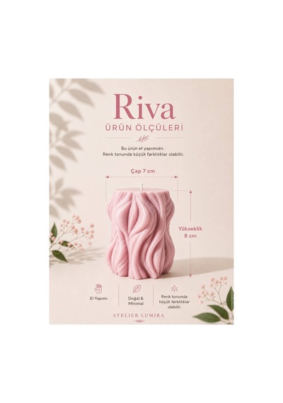 Riva - Dekoratif Mum Pembe
