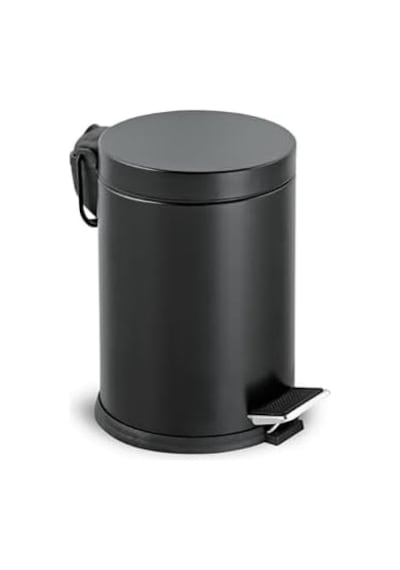 Çöp Kovası Tuvalet Wc Fırçası Banyo Çöp Kovası 2'li Banyo Seti Siyah 5 Litre Siyah