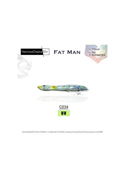 Naniwaosakashi Fat Man 135mm 26gr Topwater Sahte Balık