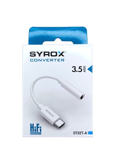 Syrox DT22T-A Konuşma Müzik Type-c To Aux Kulaklık Dönüştürücü