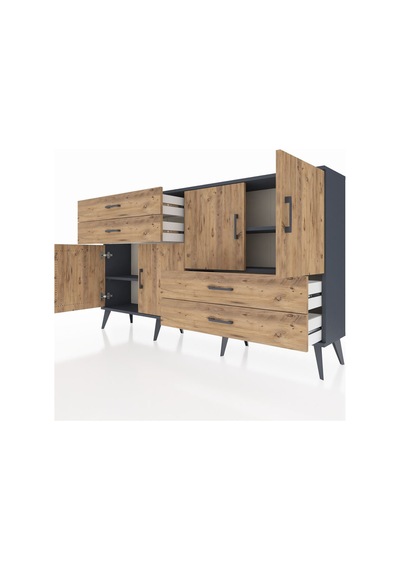 Arges Konsol 3 Raflı 4 Çekmeceli 4 Kapaklı 176x30x99 Antrasit-çam Atlas Çam/atlas Çam - Antrasıt Arges Konsol 3 Raflı 4 Çekmeceli 4 Kapaklı 176x30x99 Antrasit-çam Atlas Çam/atlas Çam - Antrasıt