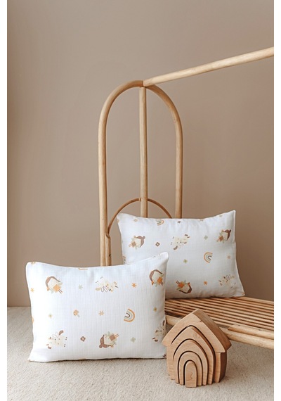 Esti Baby 2 Adet Desenli Müslin Bebek - Çocuk Yastık Kılıfı %100 Pamuk 45x35 CM
