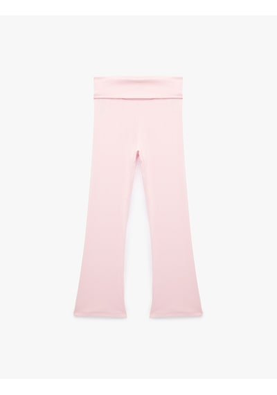 Koton Slim Fit Modal Karışımlı İspanyol Paça Pantolon Pembe 6sal40098ık Gül