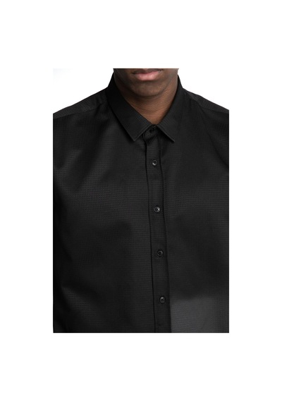 Tudors Modern Slim Fit Pamuklu Kolay Ütü Armürlü Erkek Siyah Gömlek-26634-siyah Siyah Tudors Modern Slim Fit Pamuklu Kolay Ütü Armürlü Erkek Siyah Gömlek-26634-siyah Siyah