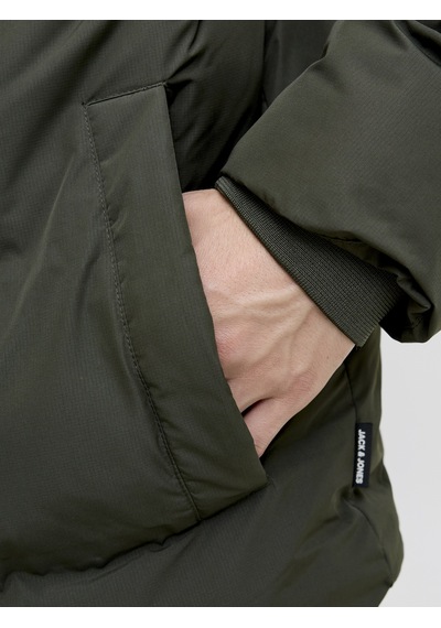 Jack & Jones Erkek Yüksek Dik Yaka Fermuarli Puffer Mont - Soho - 12278750 Rosin