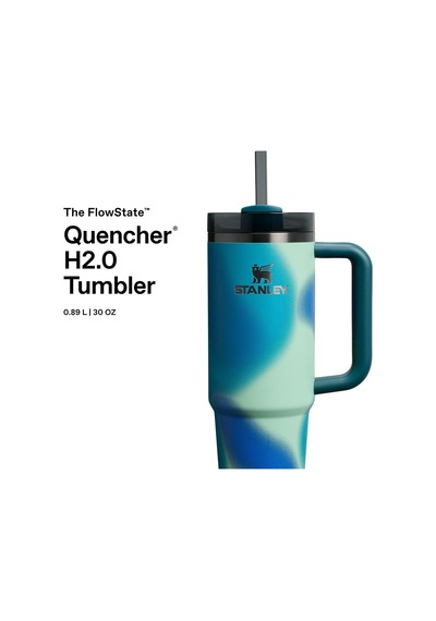 Quencher H2.0 Flowstate Pipetli Termos Bardak 0.89 Litre - Coastal Teal Paslanmaz Çelik Çok Renkli