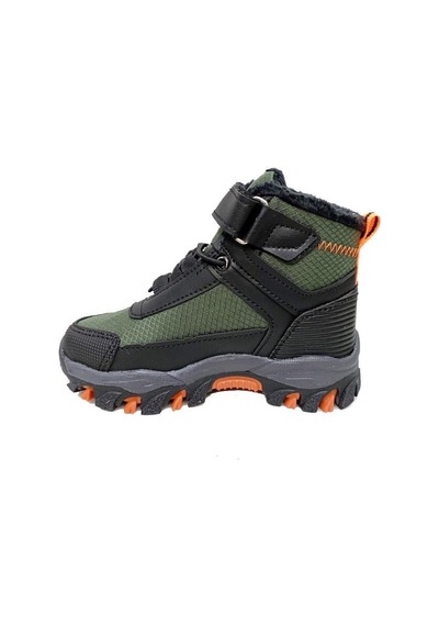 Callion 06p Deri Çocuk Sneakers Bot Haki Siyah Oranj Haki
