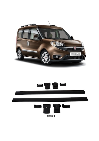 Fiat Doblo Ara Atkı Port Bagaj Tavan Barı Siyah Renk Aleminyum 117 Cm 2015-2022