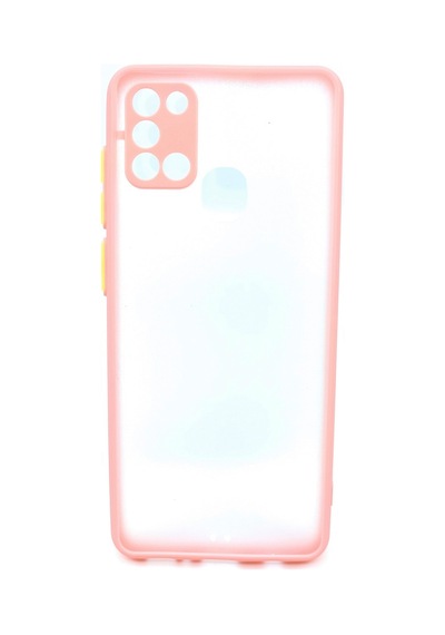 Nettech Samsung Galaxy A21s Uyumlu Kontrast Renkli Tuş Seri Arka Koruma Kılıf - Pembe Pembe