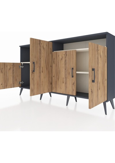 Arges Konsol 5 Raflı 4 Kapaklı 176x30x99 Antrasit-çam/aytaşı Atlas Çam/aytası - Antrasıt Arges Konsol 5 Raflı 4 Kapaklı 176x30x99 Antrasit-çam/aytaşı Atlas Çam/aytası - Antrasıt