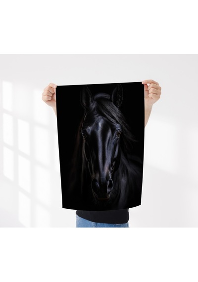 Çerçevesiz Poster,4'lü Hayvan Posterleri Aslan,panter,fil,at Dijital Baskı Karanlık Tema