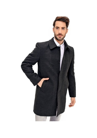 Plt8365 Dewberry Erkek Palto-Antrasit