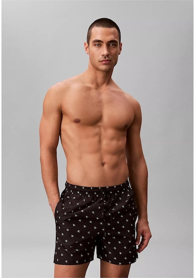 Calvin Klein Erkek Elastik Bel Bantlı Hızlı Kuruyan Kumaş Siyah Deniz Şortu Lv00n61027-pcs-13401 Siyah