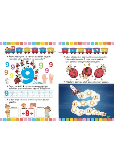 4 - 5 - 6 Yaş Okul Öncesi Matematik Çalışmaları Seti 5 Kitap