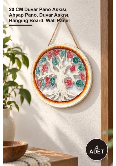 4 Adet Ahşap Duvara Asmalı Pano 20 Cm Duvar Pano Askısı, Ahşap Pano, Duvar Askısı, Hanging Board, Wall Panel