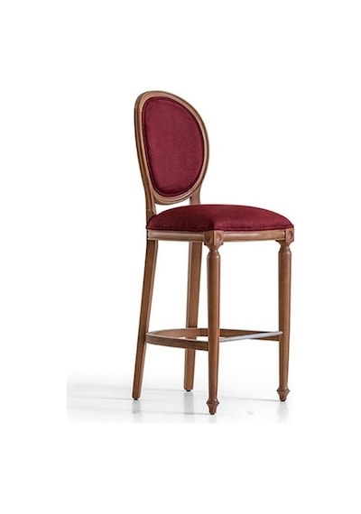 Madalyon Ahşap Bar Sandalyesi Ceviz