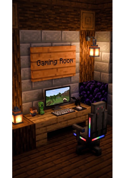 Minecraft Temalı Gaming Room Ahşap Duvar Tabelası Dekoratif Gamer Odası Kapı Süsü -