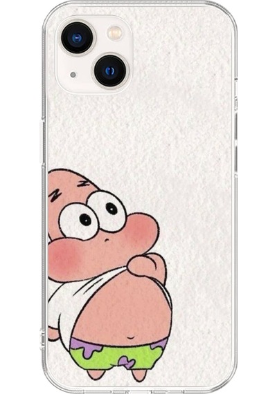Apple Uyumlu iPhone 13 Şeffaf Kılıf Patrick Mini Tasarımlı