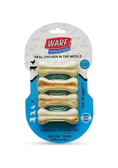 Warf Tavuk Etli Köpek Ödül Kemiği 7.5 CM 4'lü 115 G