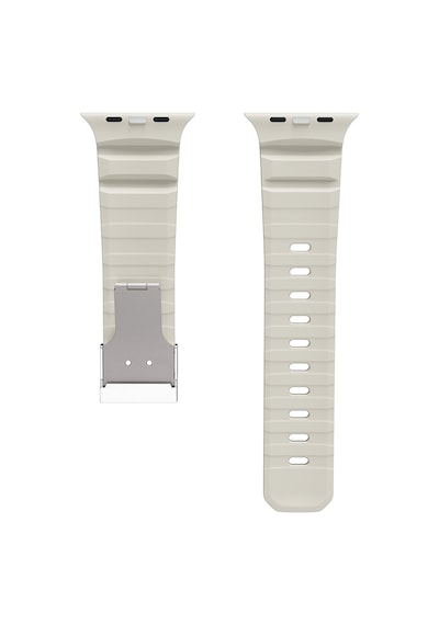 Apple Uyumlu Watch 44mm Zore Krd-145 Metal Tokalı Silikon Kordon