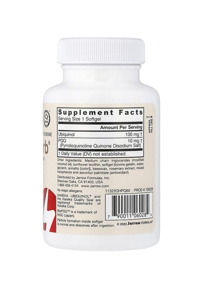 Jarrow Formulas, Qh-absorb + Pqq , 60 Capsules