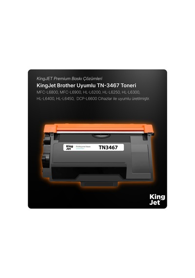 Kingjet Brother Uyumlu Tn-3467 Yüksek Kapasiteli Tekli Uyumlu  Toner Dcp-l6600dw