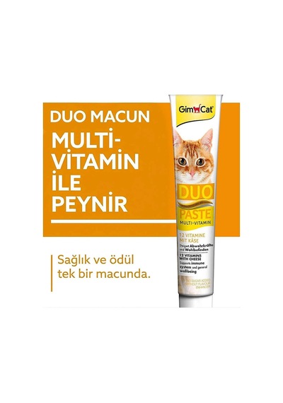 Gimcat Multi-vitamin Duo Paste Peynir+12 Vitaminli 50gr