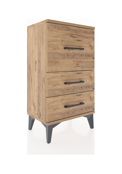 Arges Komodin Tek Raflı 2 Çekmeceli 44x30x80 Çam-çam Çam