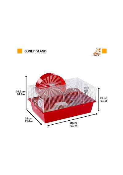 Ferplast Coney Island Hamster Kafesi, 50 X 35 X 36,2 Cm, Çok Renkli
